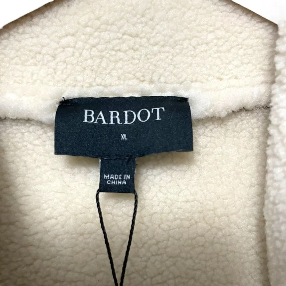 NWT BARDOT Shearling Camel Moto Jacket XL